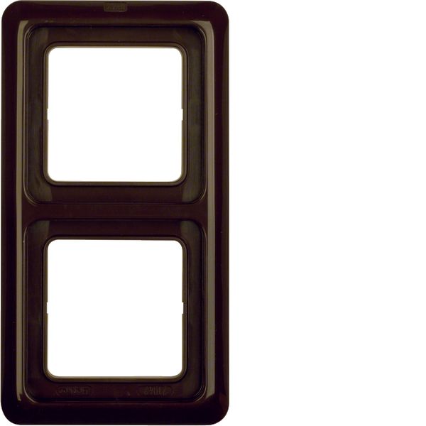 Frame 2gang, sealing, splash-proteced flush-mtd IP44, brown glossy image 1