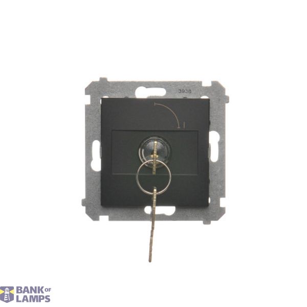 Single switch with a key - 2 positions "0-1", black matt, 5A image 1