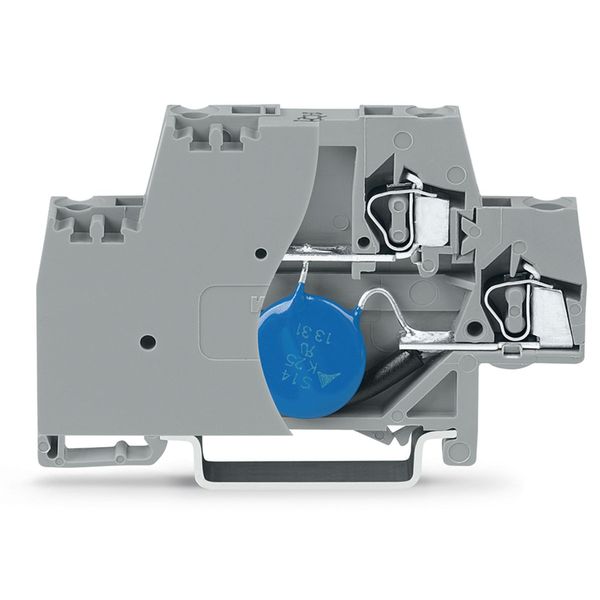 Component terminal block double-deck with end plate gray image 2