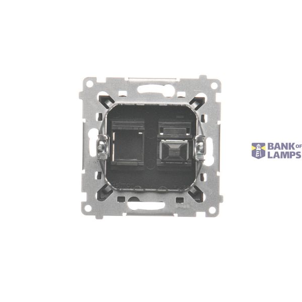 IP44 socket outlet with seal, with Schuko earthing - same color flap & cover, 16A, cream white/electro white image 1