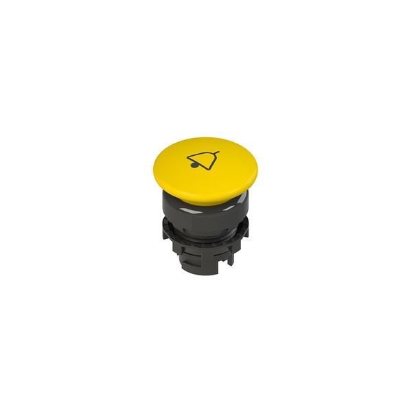 Spring-return yellow mushroom pushbutton with marking image 2