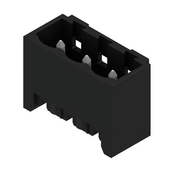 PCB plug-in connector, male header, closed side, THT/THR solder connection, 5.08 mm, Number of poles: 3, 180°, Solder pin length (l): 1.5 mm, tinned, black, Tape image 3