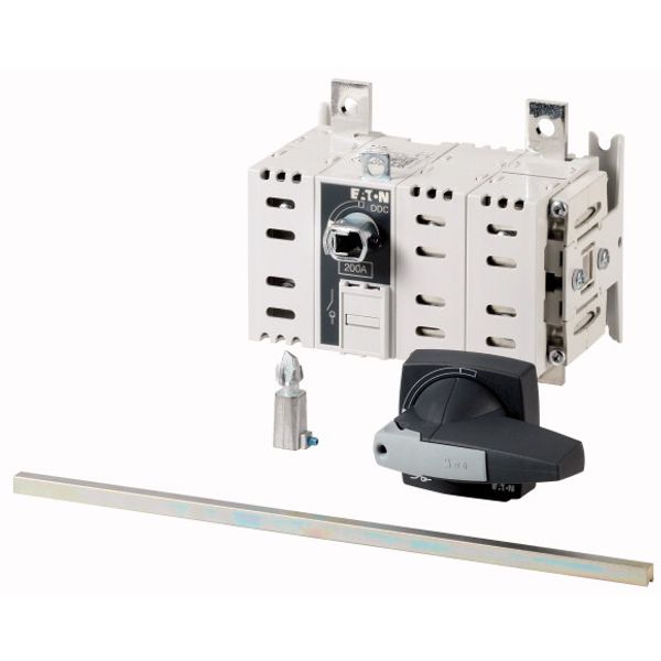 DDC-160/2/M4/P-G DC switch disconnector, 160 A, 2 pole, 2 N/O, 2 N/C, with grey knob, rear mounting image 1