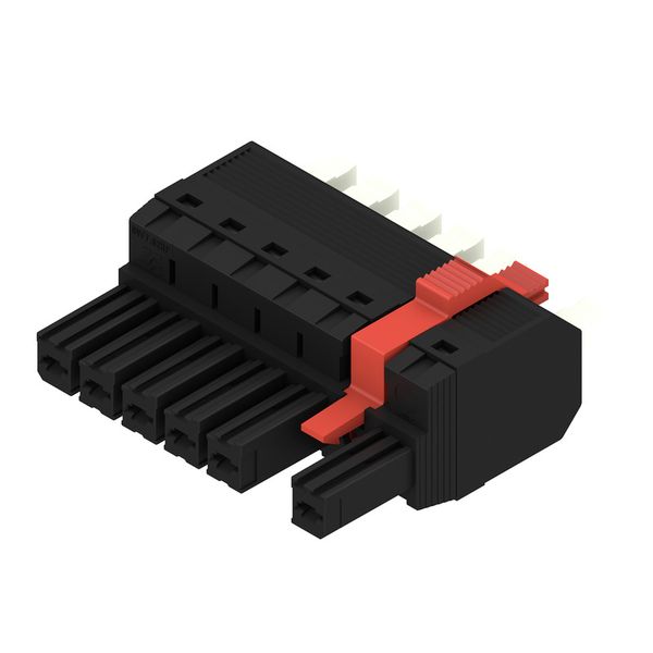 PCB plug-in connector, female plug, 7.62 mm, Number of poles: 6, 180°, PUSH IN with actuator, Clamping range, max. : 6 mm², Box image 4