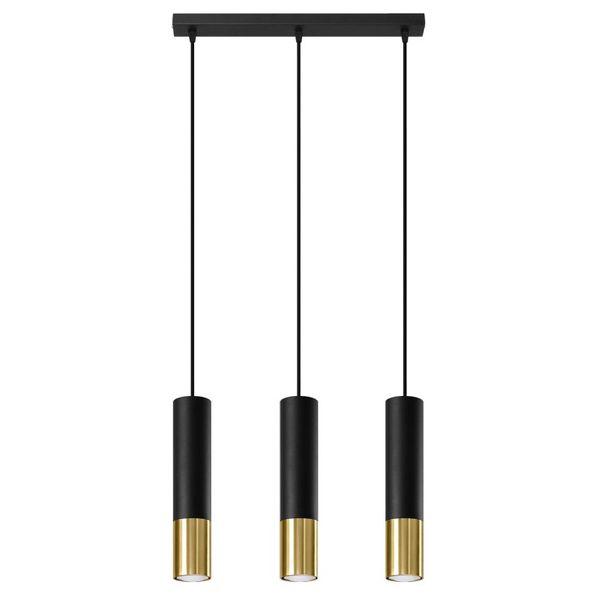 LOOPEZ 3L HANGING LAMP BLACK/GOLD GU10 3X40W IP20 image 1