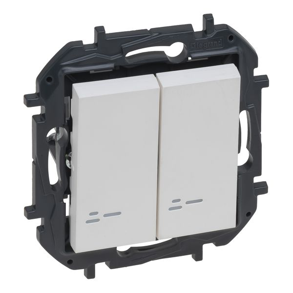 ILLUM 2-GANG ONE-WAY SW WHITE image 1