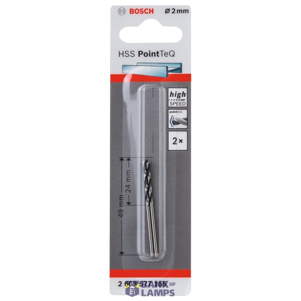 HSS Twist Drill Bit PointTeQ 2.0mm 2 pcs. image 2