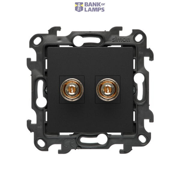 Loudspeaker socket, (module), Simon 24, IP20, black matt image 1