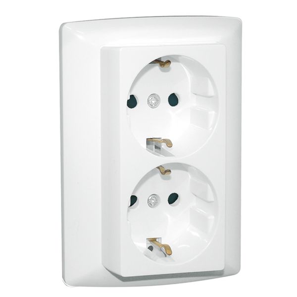 MONOBL DOUB EARTH SOCKET (SKO TYPE) WHITE image 1