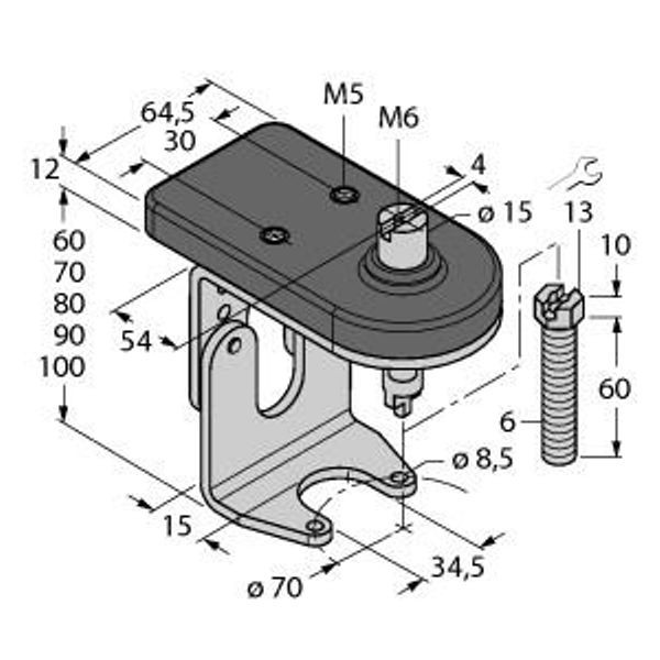Mounting Accessories Mounting kit for manual valves   BTS-DSU35-ZF07-M6 image 1