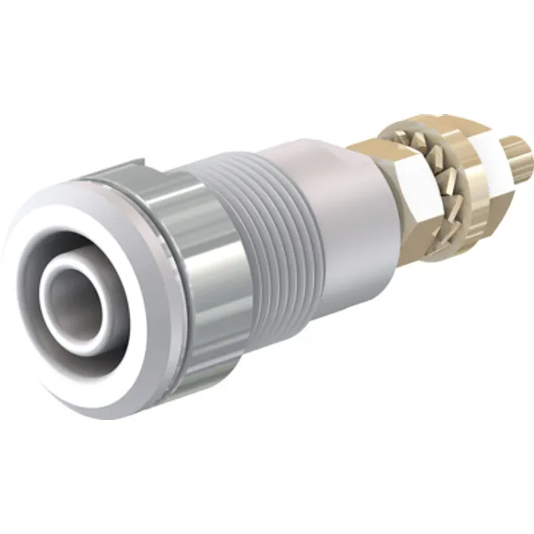 4 mm socket, screw connection, mounting Ø 12.2 mm, CAT III, white, 23.3020-29 image 1