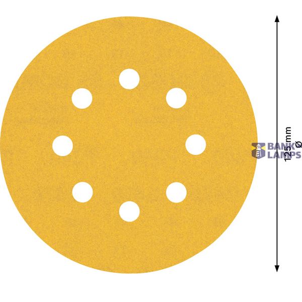 EXPERT C47 Sandpaper with 8 holes for Random Orbital Sanders 125 mm, G 24 5-pc image 2