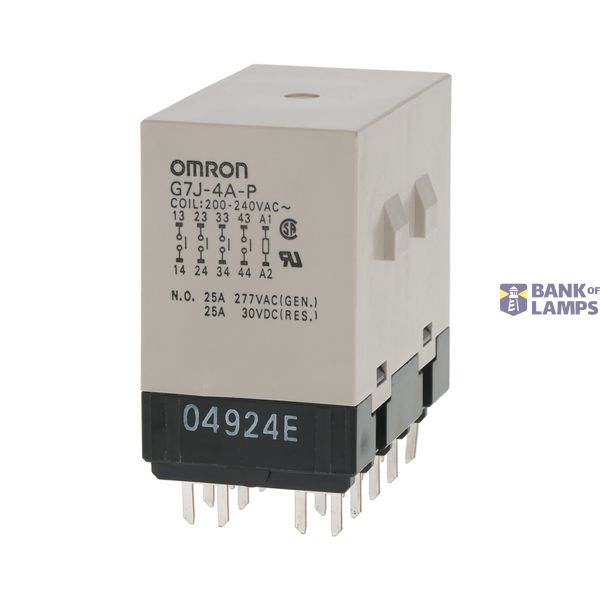 Power relay, 4PST-NO, PCB terminal, 200/240 VAC G7J 1008C image 1