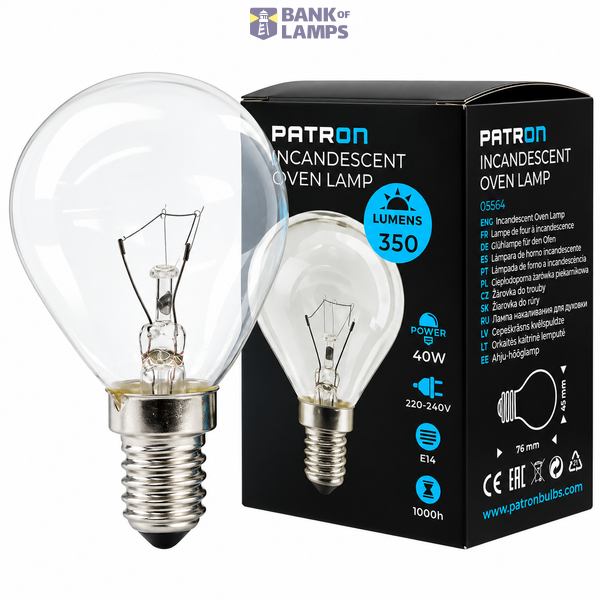 Incandescent Oven Lamp 40W E14 P45 300° image 1