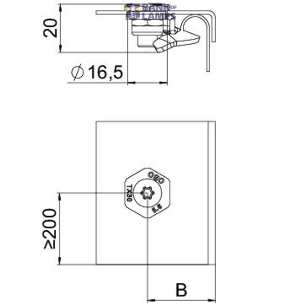 Turn buckle with Torx drive for walkable covers Ø21 mm Steel Hot-dip g image 2
