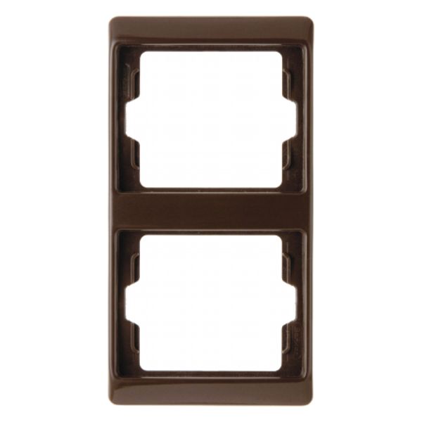 Frame 2gang vertical Arsys brown, glossy image 1