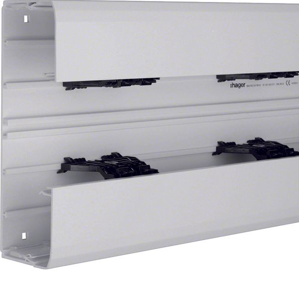 Wall trunking base C-profile BRN 70x210mm of PVC in light grey image 1