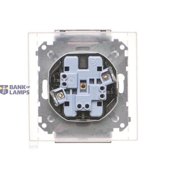 Single socket outlet with Schuko earthing, with shutters, (module), 16A, 250V, Screw, antibacterial white image 1