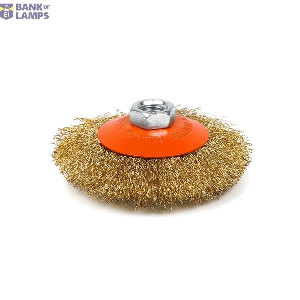 Bevel brush for angle grinders M14,100mm (crimped wire) image 1