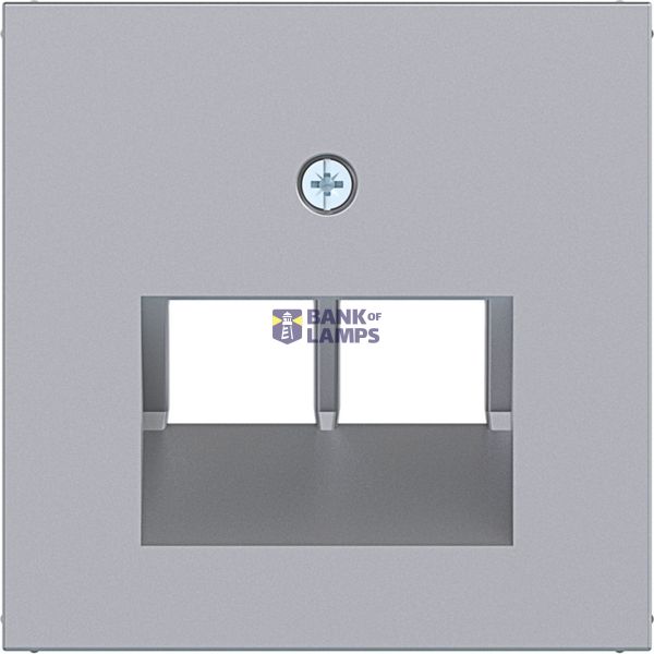 Central pl data socket 2-way, angled output, A.x/C.x, titanium image 1