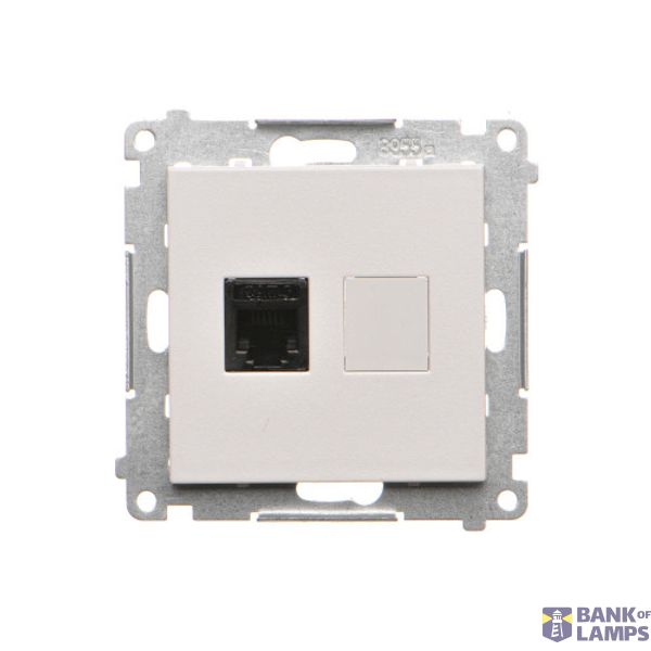 RJ12 single telephone socket, light gray matt image 1