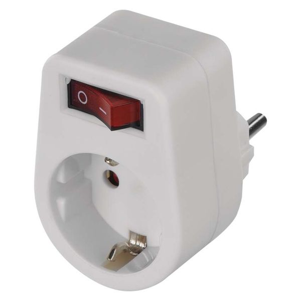 Round Socket SCHUKO white + switch image 1