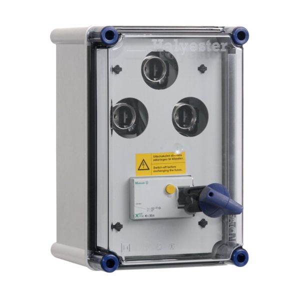 Switch+fuse encl. 40A 4p ALS 30mA + 3xDII image 1