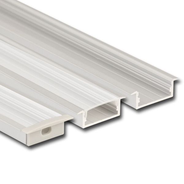 Built-in aluminum profile VD, 30x10 mm, clear diffuser, complete, 1 m image 1