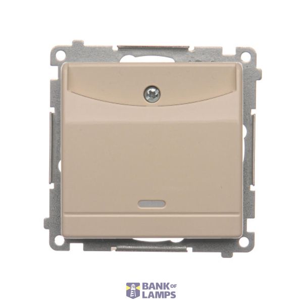 Double hotel room switch with indicator light, 10A, cream white/electro white, 2A image 1