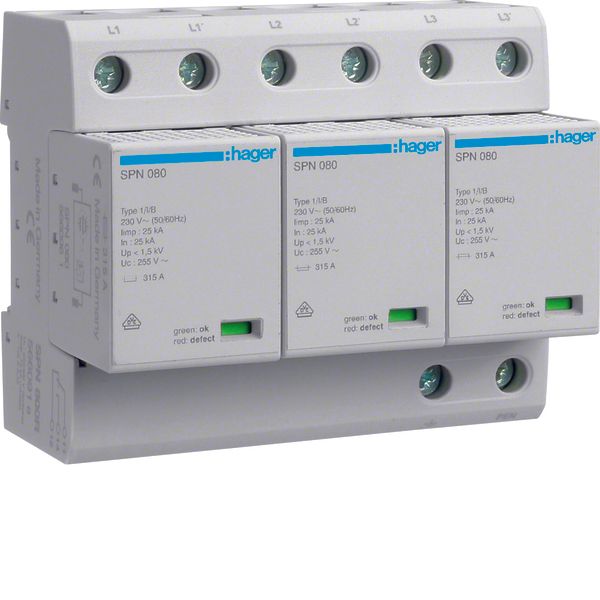 SPD 3P pluggable 75kA ind.+cont. TNC image 1