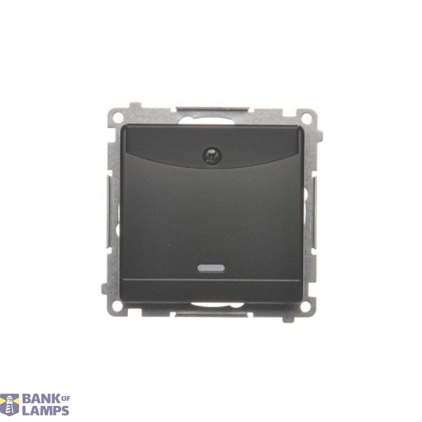 Double hotel room switch with indicator light, black matt image 1