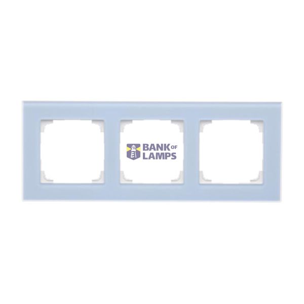 Triple frame, glass, frosted blue glass image 1