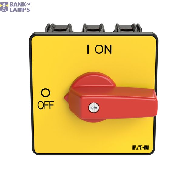 P3 On-off switch, 80 A,Flush mounting, 3 pole, Form E, Red, Short thum image 8