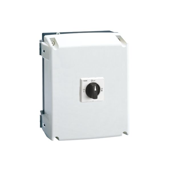 Three-pole line changeover swit I-0-II in UL/CSA type 4/4X non-metallic enclosure, 125A. Enclosure dimensions: 280x220x172mm/11x8.9x6.8'' image 1