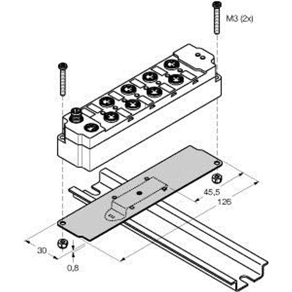 piconet Accessories Mounting Panel for Extension Modules Mounted on DIN rail (Module Length 126 mm)   S-BKT2 image 1