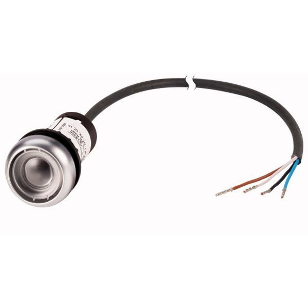 C22-DR-X-K01-P62 Pushbutton, classic, flat, maintained, 1 N/C, cable (black) with non-terminated end, 4 pole, 1 m image 1