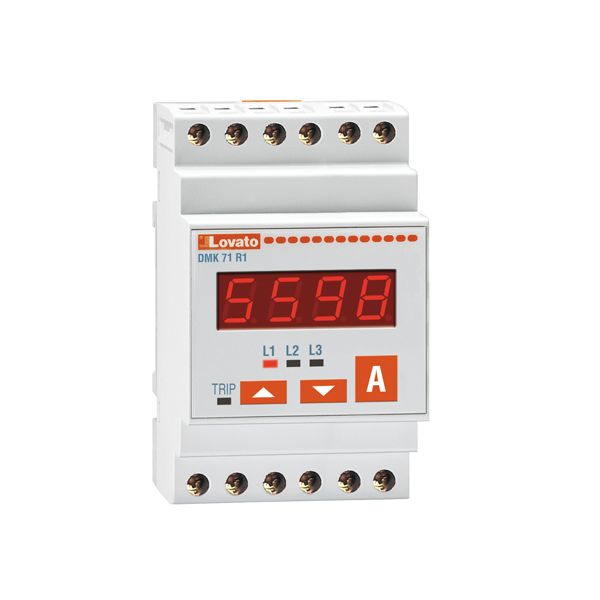 Ammeter, three-phase, 3 phase current values, 3 max phase current values, 3 min phase current values. Relay output with control and protection functions image 1