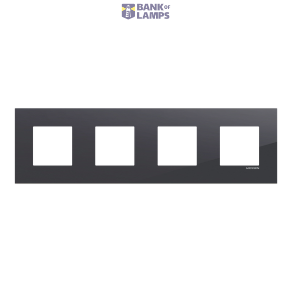 Frame 4-gang / 2+2+2+2-modules - Niessen logo - S - Tacteo Black image 1
