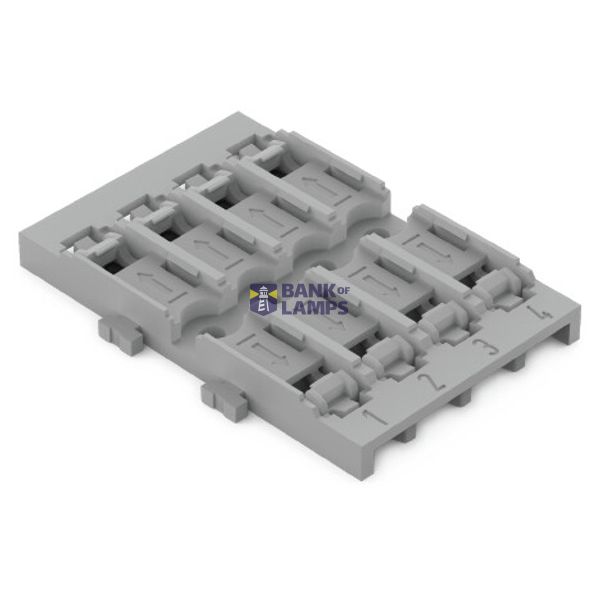 Mounting carrier 4-way for inline splicing connector with lever gray image 1