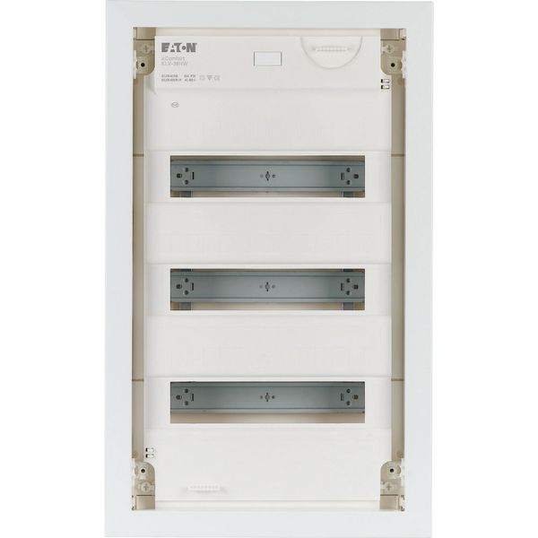 KLV-36HWP-F Hollow wall compact distribution board, 3-rows, flush sheet steel door image 7