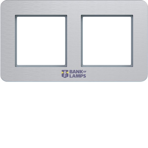 Cover frame double, horizontal, C.8, aluminium image 1