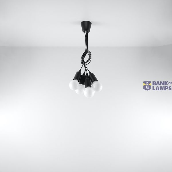 HANGING LAMP DIEGO 5 BLACK E27 5X60W IP20 image 7
