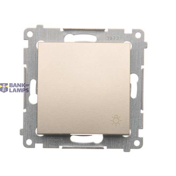Light push button, (module), 10AX, quick connection, Gold matt, metalic image 1