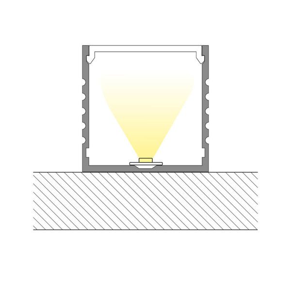 Attached PO aluminum profile, 35x35 mm, matte diffuser, complete, 2 m image 1