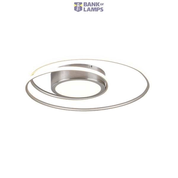 Yava LED ceiling lamp brushed steel image 1