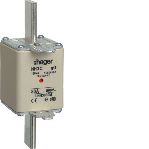 NH fuse NH3C gG 500V 80A cenztral indic. image 1