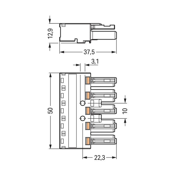 Socket 5-pole Cod. B light green image 3