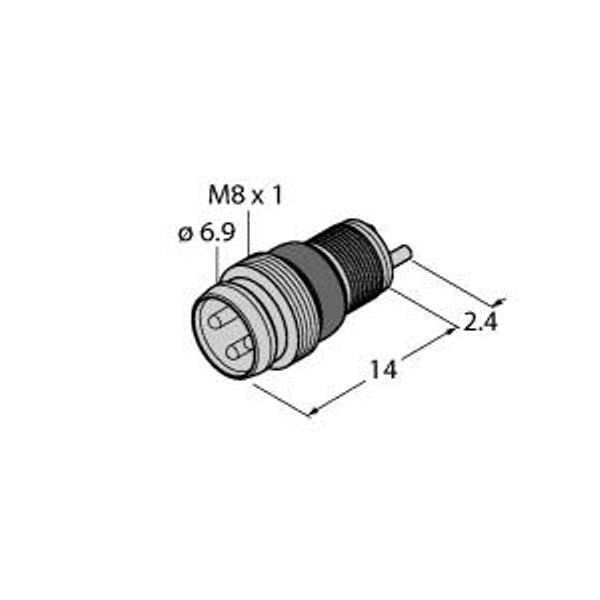 M8 × 1/Ø 8 mm Round Connector Ø 8/M8 × 1 mm Built-in Connector, Screw-/Snap-on Type   ESGP4L image 1