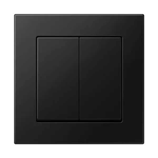 Matter push-button 2-gang, battery-powered, set, 4-channel, thermoplastic lacquered, A range, matt graphite black image 1