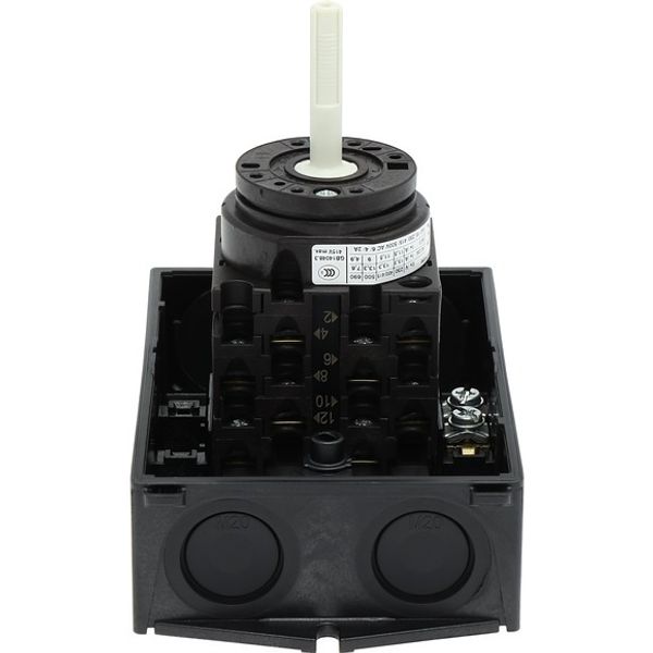 T0-4-8344/I1/SVB Main switch, T0, 20 A, surface mounting, 4 contact unit(s), 8-pole, Emergency switching off function, With red rotary handle and yellow locking ring, image 5